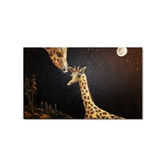 Baby Giraffe And Mom Under The Moon Sticker 100 Pack (rectangle) by rokinronda