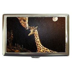 Baby Giraffe And Mom Under The Moon Cigarette Money Case by rokinronda