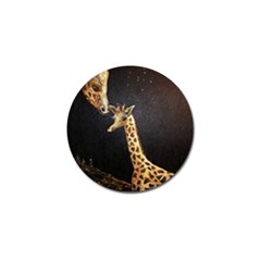 Baby Giraffe And Mom Under The Moon Golf Ball Marker 4 Pack