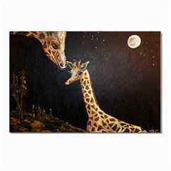 Baby Giraffe And Mom Under The Moon Postcard 4 x 6  (10 Pack) by rokinronda