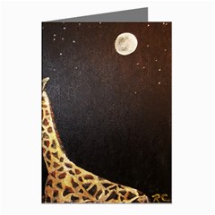 Baby Giraffe And Mom Under The Moon Greeting Card (8 Pack) by rokinronda