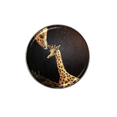 Baby Giraffe And Mom Under The Moon Golf Ball Marker (for Hat Clip) by rokinronda