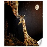 Baby Giraffe And Mom Under The Moon Canvas 8  x 10  (Unframed) 8.15 x9.66  Canvas - 1