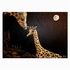 Baby Giraffe And Mom Under The Moon Glasses Cloth (large)