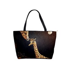 Baby Giraffe And Mom Under The Moon Large Shoulder Bag by rokinronda