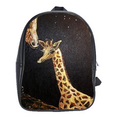 Baby Giraffe And Mom Under The Moon School Bag (xl)