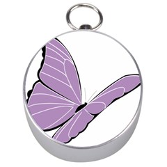 Purple Awareness Butterfly 2 Silver Compass by FunWithFibro