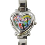 Prague Graffiti Heart Italian Charm Watch  Front