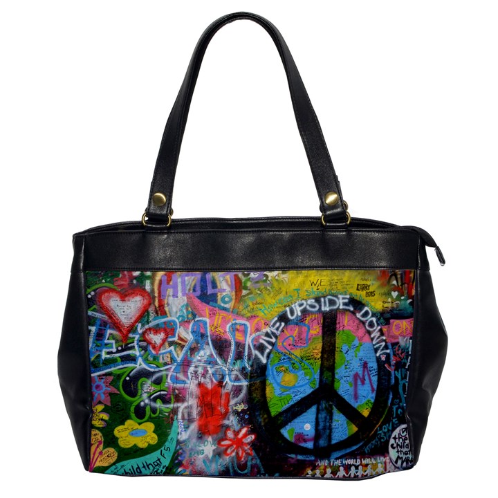 Prague Graffiti Oversize Office Handbag (One Side)