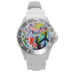 Prague Graffiti Plastic Sport Watch (large) by StuffOrSomething