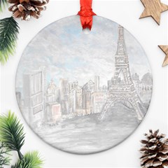 Eiffel Tower Paris Round Ornament by rokinronda