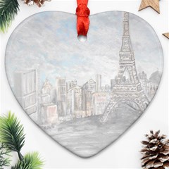 Eiffel Tower Paris Heart Ornament by rokinronda