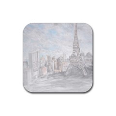 Eiffel Tower Paris Drink Coaster (square) by rokinronda