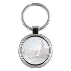 Eiffel Tower Paris Key Chain (round) by rokinronda