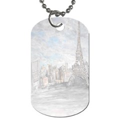 Eiffel Tower Paris Dog Tag (two-sided)  by rokinronda