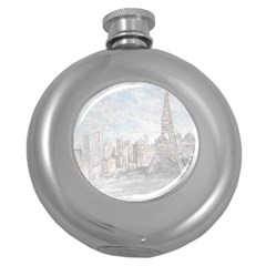 Eiffel Tower Paris Hip Flask (round) by rokinronda