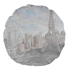 Eiffel Tower Paris 18  Premium Round Cushion  by rokinronda