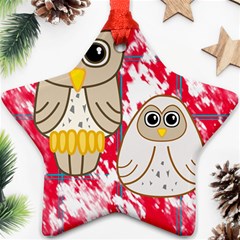 Two Owls Star Ornament