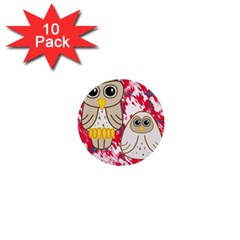 Two Owls 1  Mini Button (10 Pack)