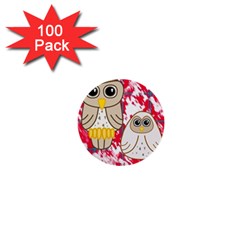 Two Owls 1  Mini Button (100 Pack)