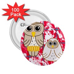 Two Owls 2 25  Button (100 Pack)