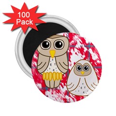 Two Owls 2 25  Button Magnet (100 Pack) by uniquedesignsbycassie