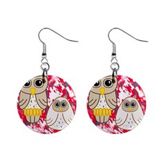 Two Owls Mini Button Earrings