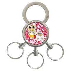 Two Owls 3-ring Key Chain