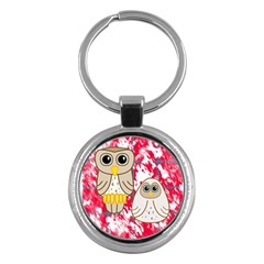 Two Owls Key Chain (round)