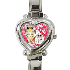 Two Owls Heart Italian Charm Watch  by uniquedesignsbycassie