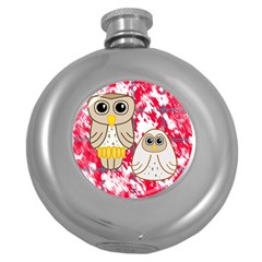 Two Owls Hip Flask (round)