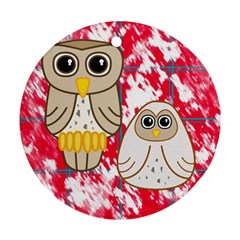 Two Owls Round Ornament (two Sides)