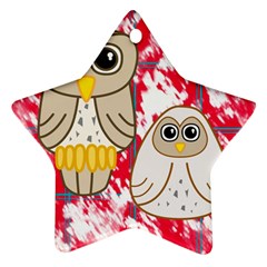 Two Owls Star Ornament (two Sides)