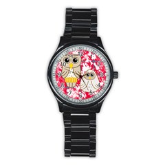 Two Owls Sport Metal Watch (black) by uniquedesignsbycassie