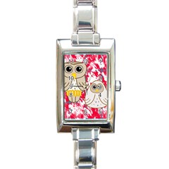 Two Owls Rectangular Italian Charm Watch by uniquedesignsbycassie