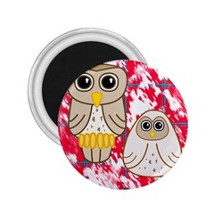 Two Owls 2 25  Button Magnet