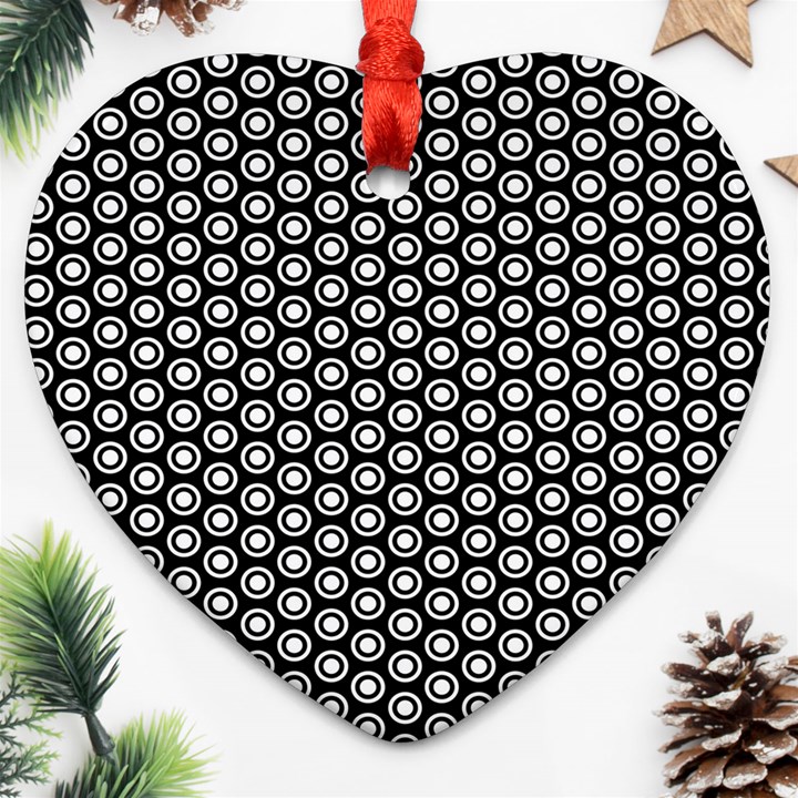 Groovy Circles Heart Ornament (Two Sides)