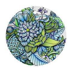 Peaceful Flower Garden Round Ornament by Zandiepants