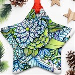 Peaceful Flower Garden Star Ornament Front