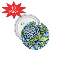 Peaceful Flower Garden 1 75  Button (10 Pack)