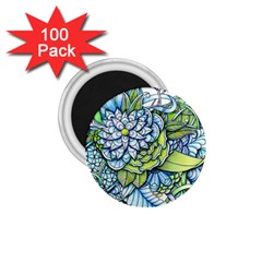 Peaceful Flower Garden 1 75  Button Magnet (100 Pack) by Zandiepants