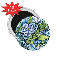 Peaceful Flower Garden 2 25  Button Magnet (10 Pack)