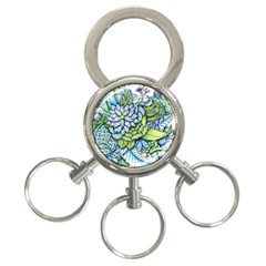 Peaceful Flower Garden 3-ring Key Chain by Zandiepants