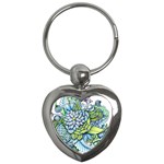 Peaceful Flower Garden Key Chain (Heart) Front