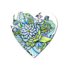 Peaceful Flower Garden Magnet (heart)