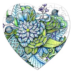 Peaceful Flower Garden Jigsaw Puzzle (heart)