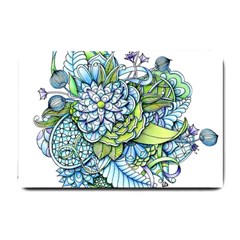 Peaceful Flower Garden Small Door Mat by Zandiepants