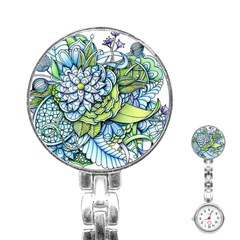 Peaceful Flower Garden Stainless Steel Nurses Watch by Zandiepants