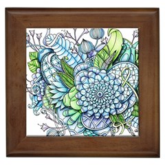 Peaceful Flower Garden 2 Framed Ceramic Tile by Zandiepants