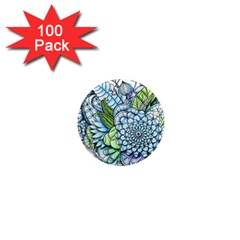 Peaceful Flower Garden 2 1  Mini Button Magnet (100 Pack) by Zandiepants